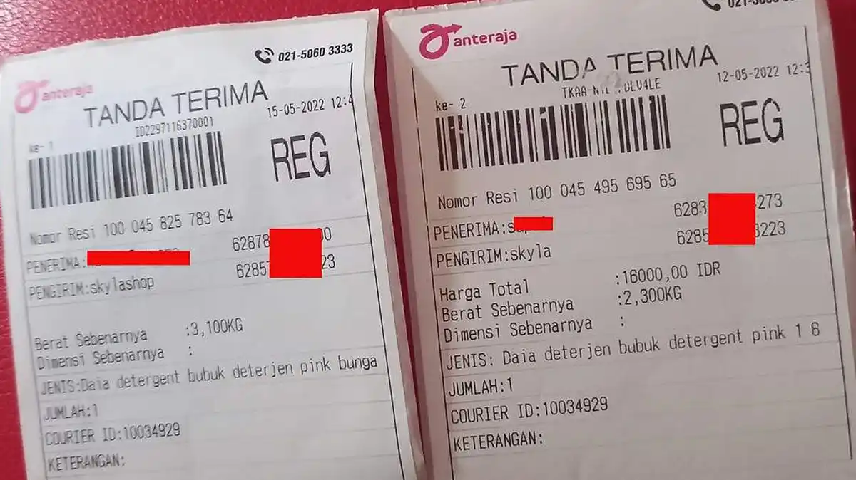 Detail Pada Resi Anteraja