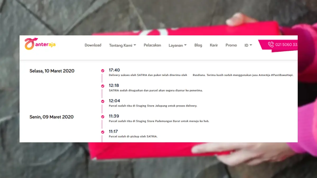 Kode dan Arti Status Pengiriman Anteraja